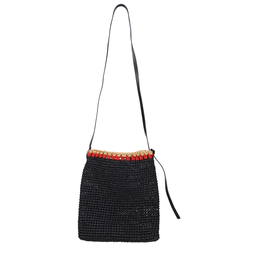 Jil Sander Black Raffia Crossbody Men's Bag