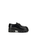 Prada Black Calf Leather Bos Taurus Platform Women's Loafers