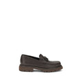 Ferragamo Brown Calf Leather Bos Taurus Slip-On Men's Loafers