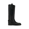 Burberry Black Calf Leather Bos Taurus Flat Women's Boots