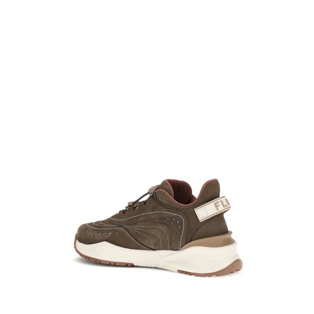 Fendi Brown Rubber Athletic Women's Sneakers