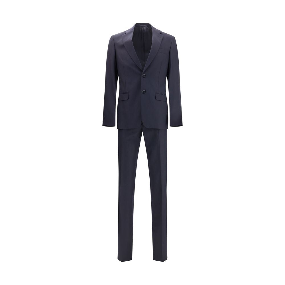 Prada Blue Fleece Wool Two-Piece Men's Suit