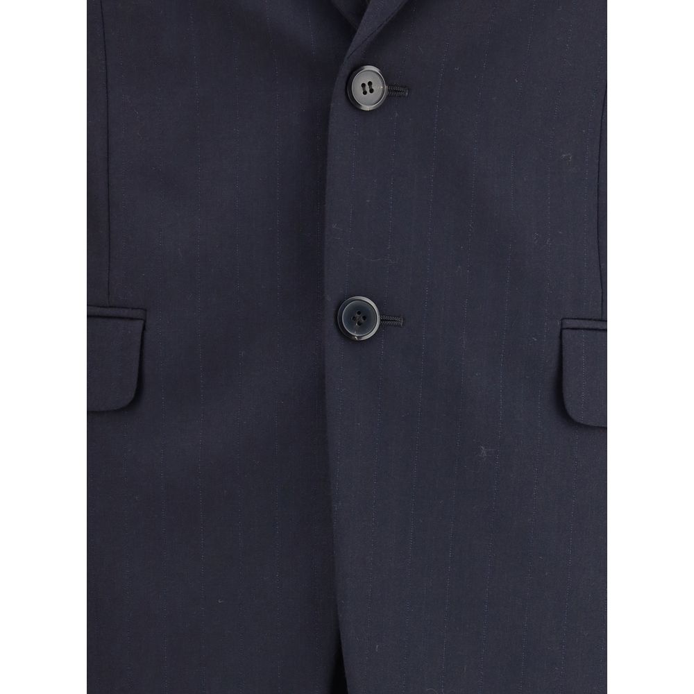 Prada Blue Fleece Wool Two-Piece Men's Suit