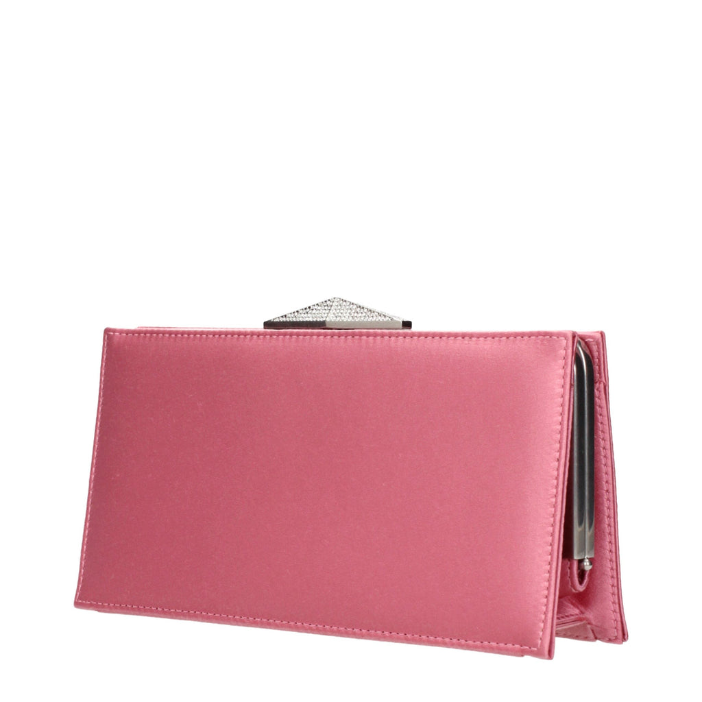 Jimmy Choo Pink Satin Clutch Women's Bag