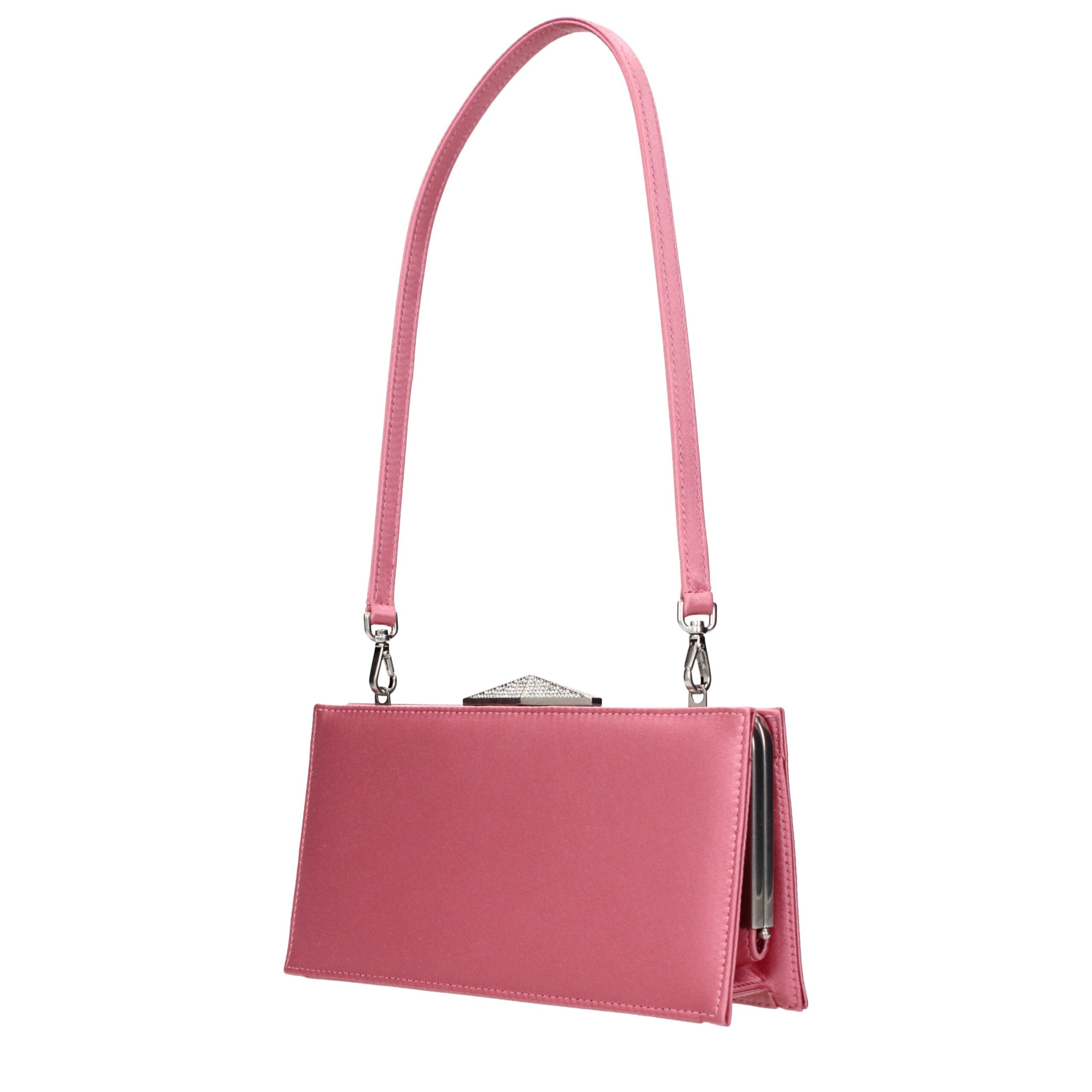 Jimmy Choo Pink Satin Clutch Women's Bag