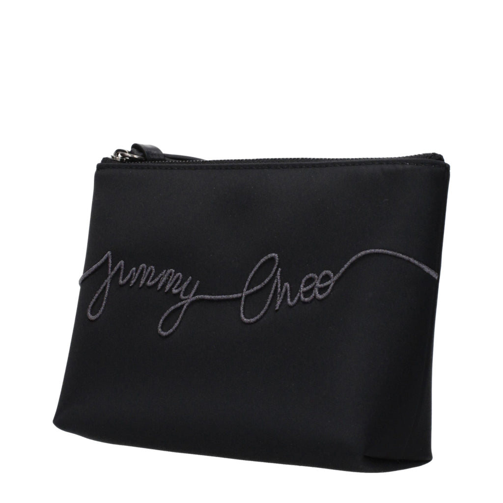 Jimmy Choo Black Satin Clutch Women's Bag