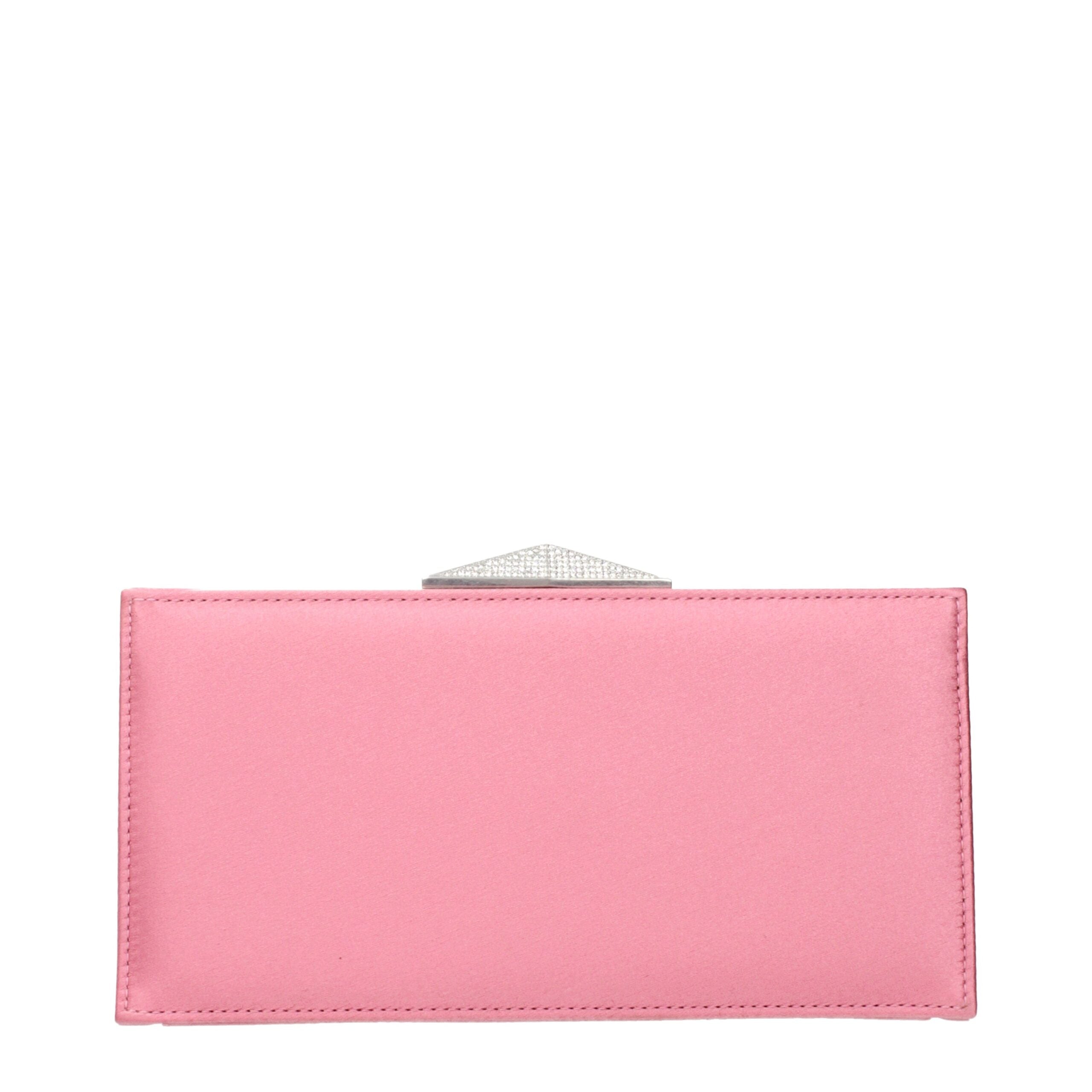 Jimmy Choo Pink Satin Clutch Women's Bag
