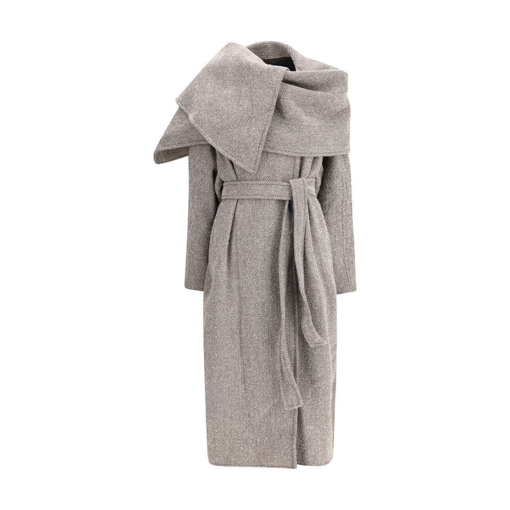 Ferragamo Brown Fleece Wool Women's Coat