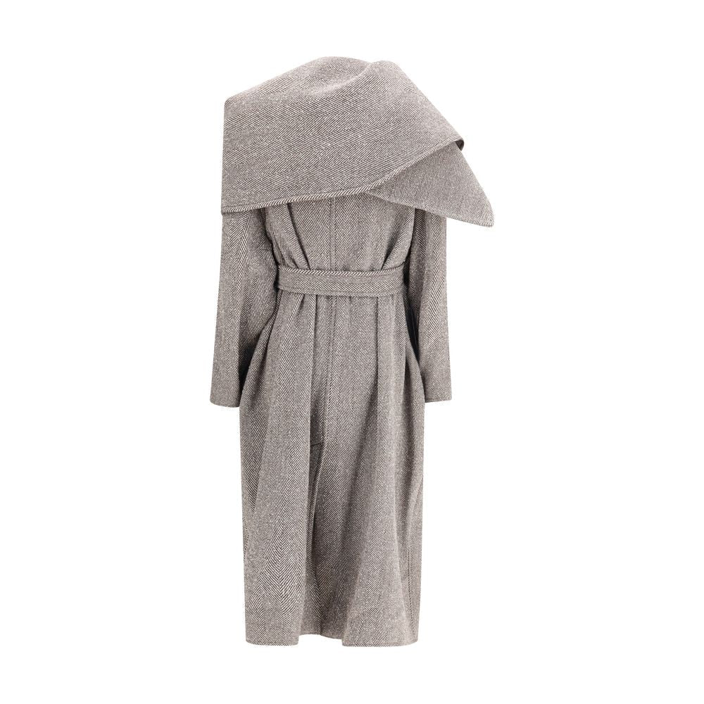 Ferragamo Brown Fleece Wool Women's Coat