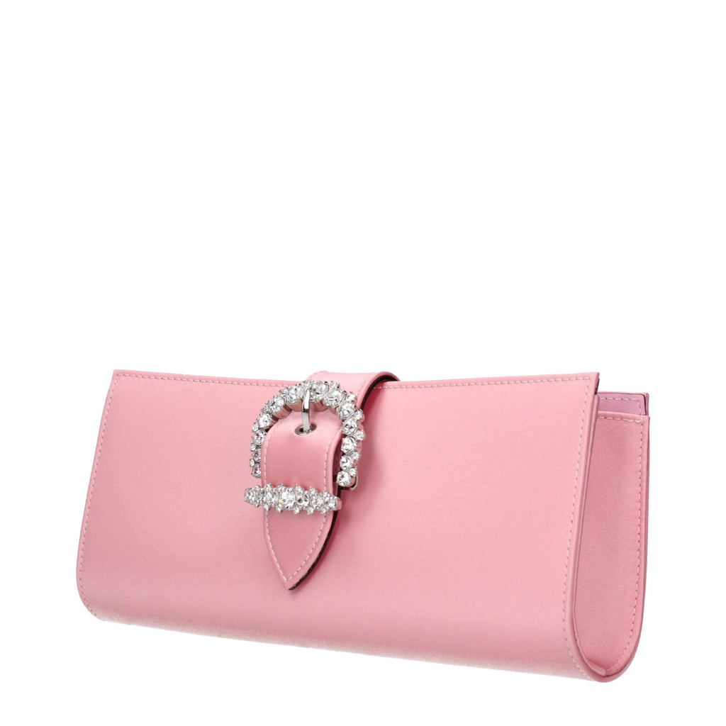 Jimmy Choo Pink Satin Clutch Women's Bag