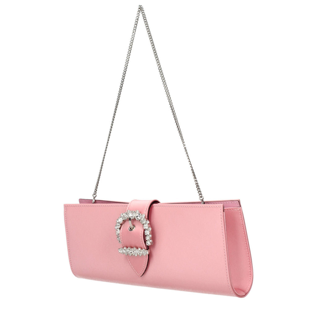 Jimmy Choo Pink Satin Clutch Women's Bag