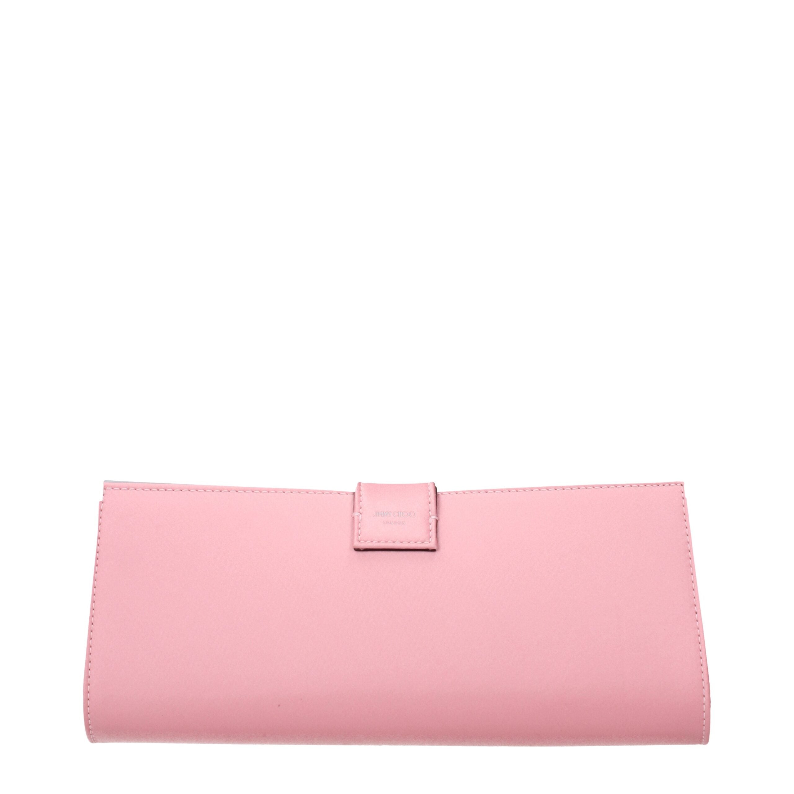 Jimmy Choo Pink Satin Clutch Women's Bag