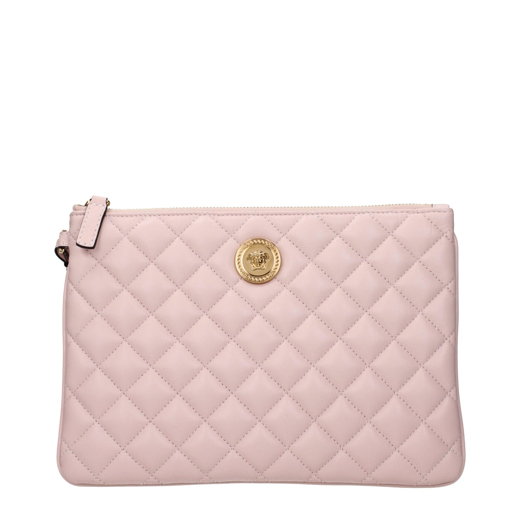 Versace Pink Leather Clutch Women's Bag