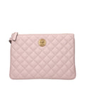 Versace Pink Leather Clutch Women's Bag