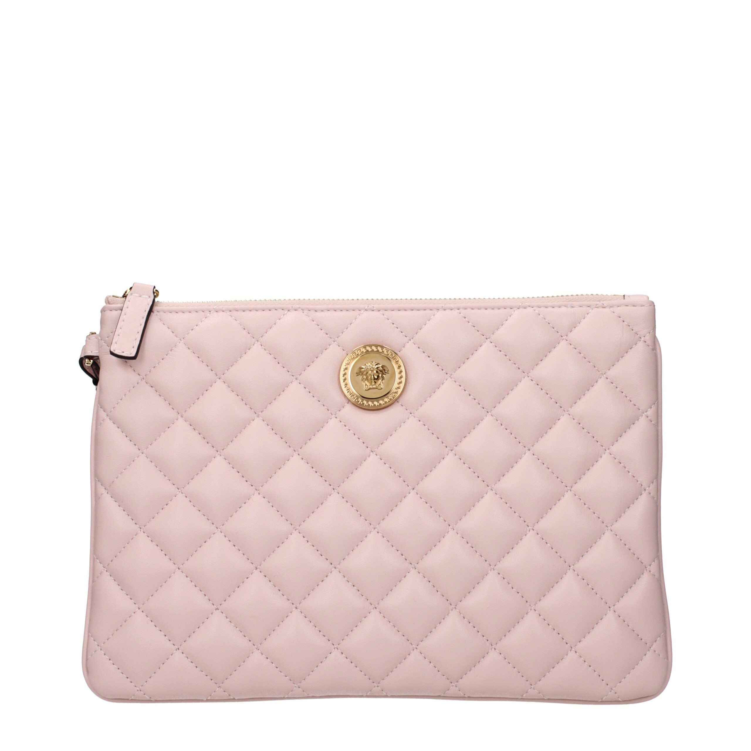 Versace Pink Leather Clutch Women's Bag