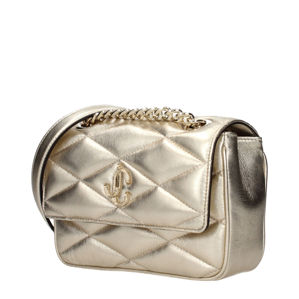 Jimmy Choo Gold Leather Shoulder Women's Bag