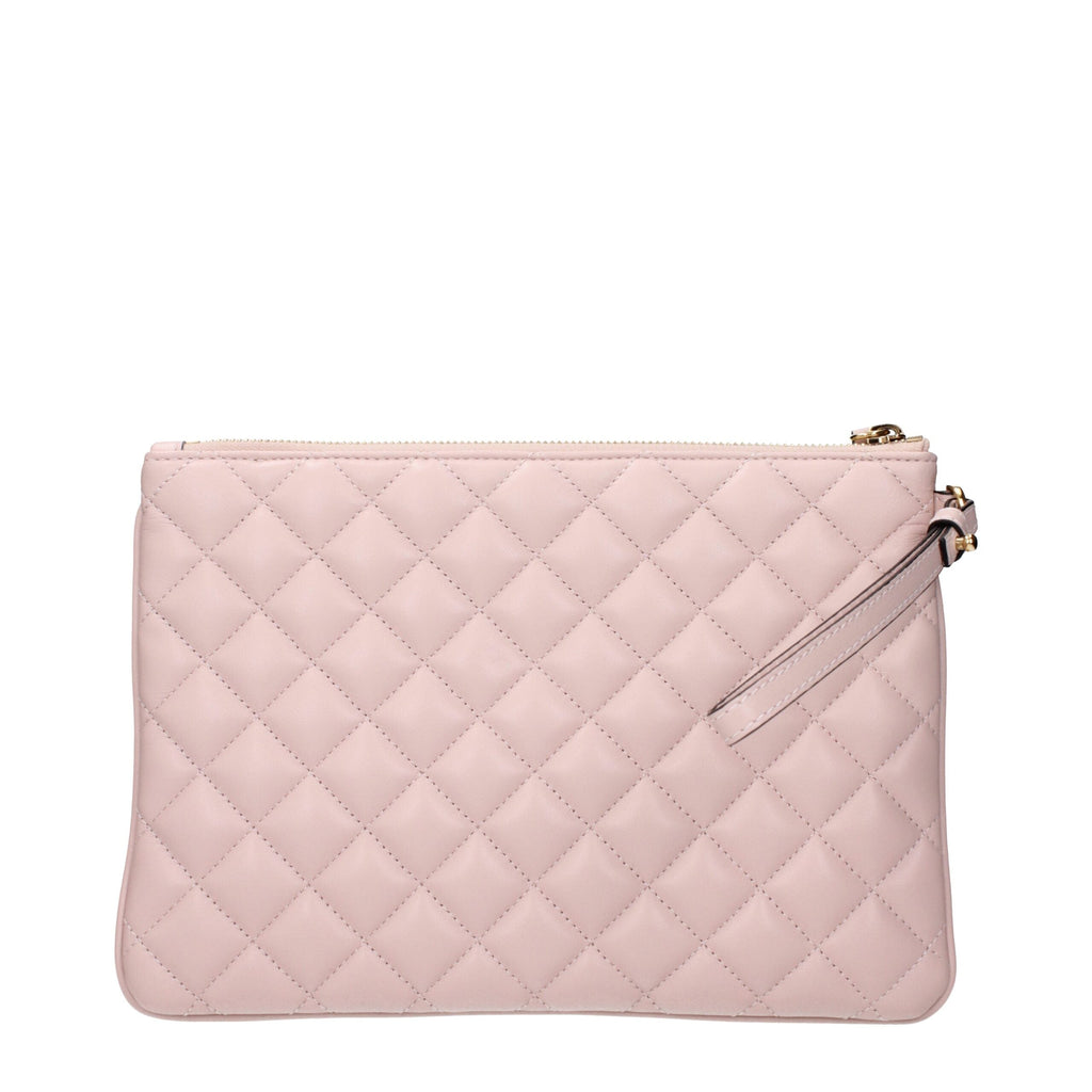Versace Pink Leather Clutch Women's Bag