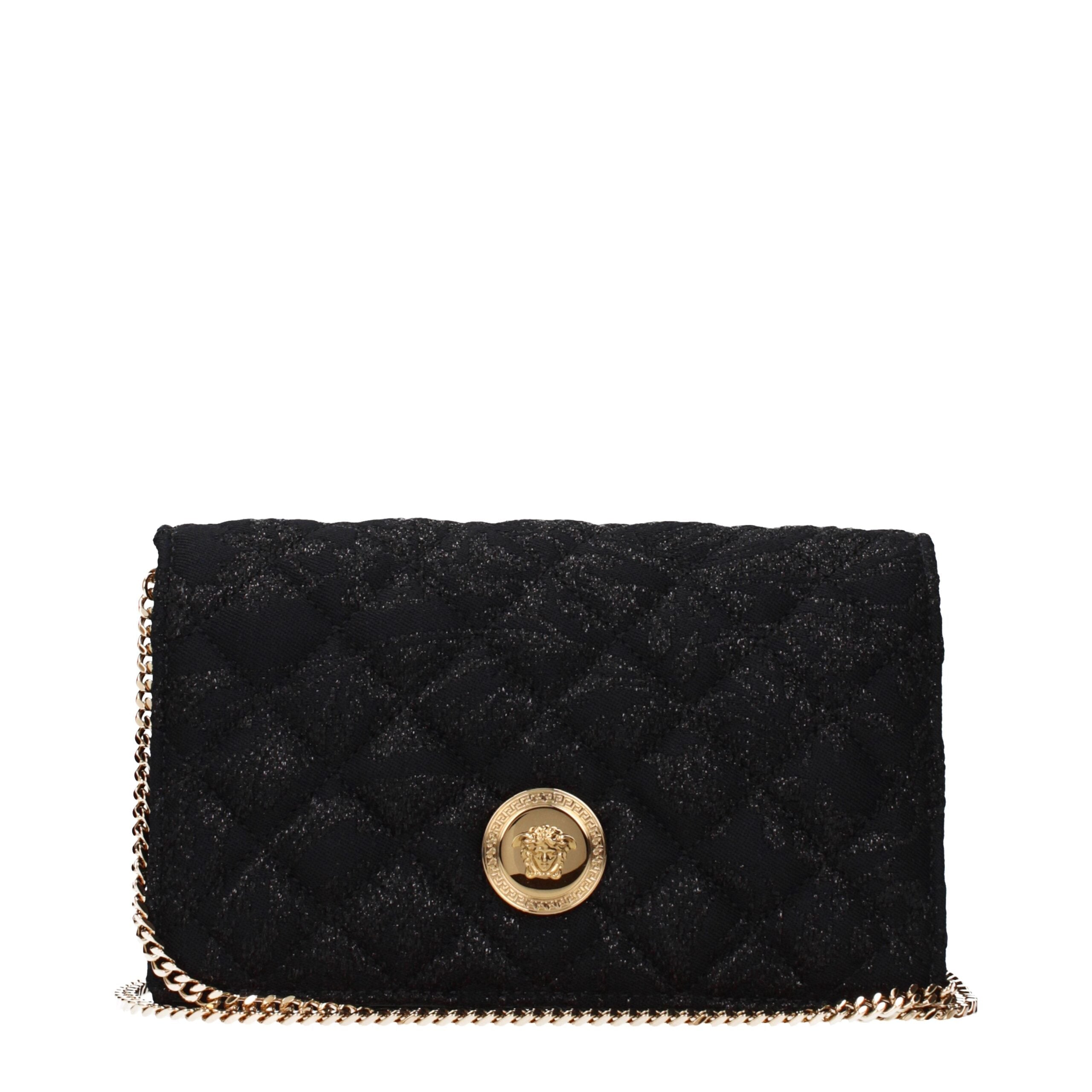 Versace Black Fabric Clutch Women's Bag
