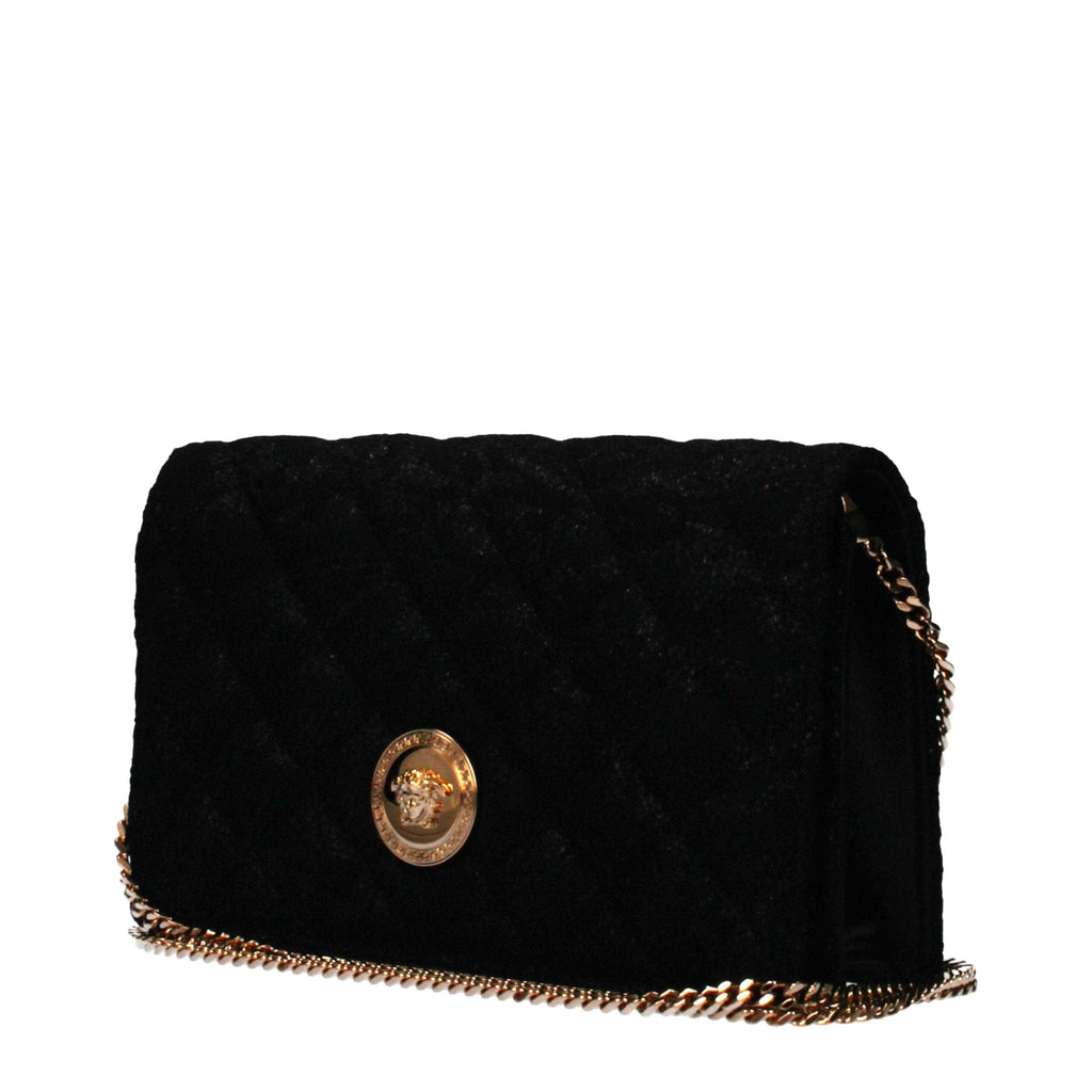 Versace Black Fabric Clutch Women's Bag