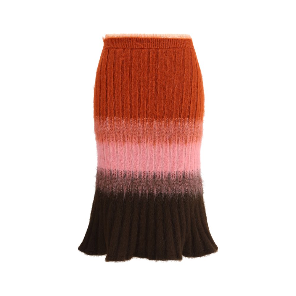 Fendi Multicolor Mohair Midi Women's Skirt