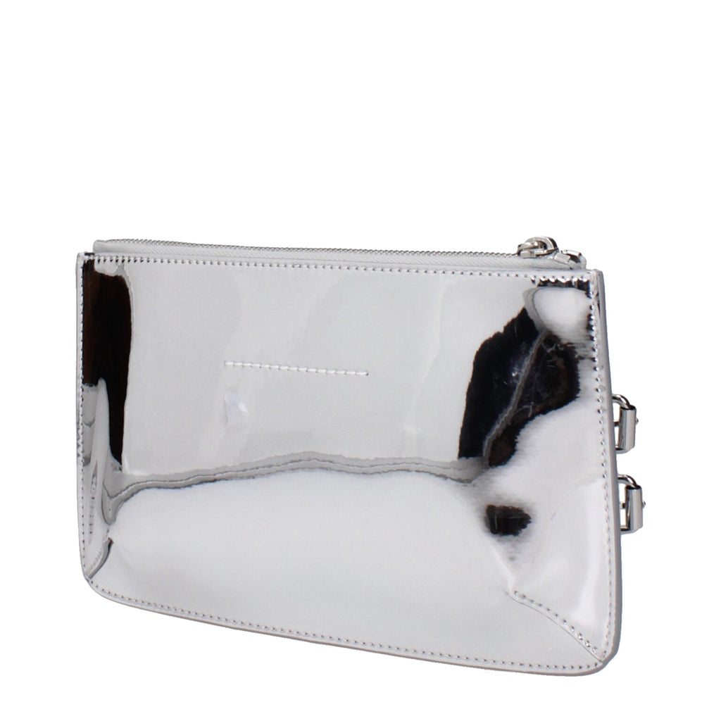 Maison Margiela Gray Leather Clutch Women's Bag