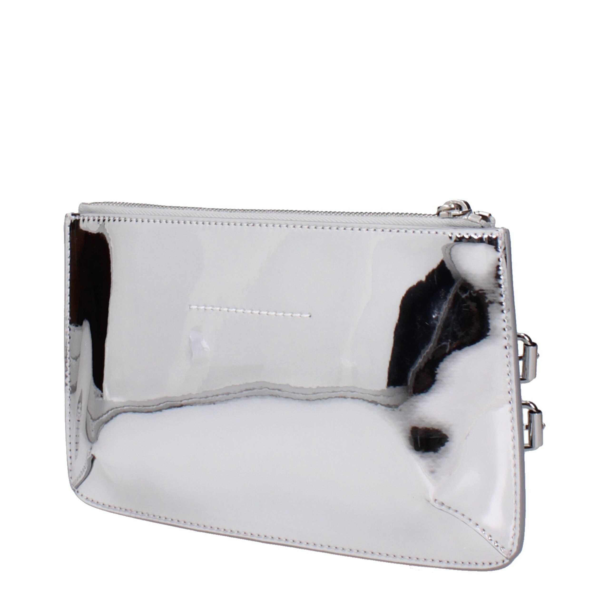Maison Margiela Gray Leather Clutch Women's Bag