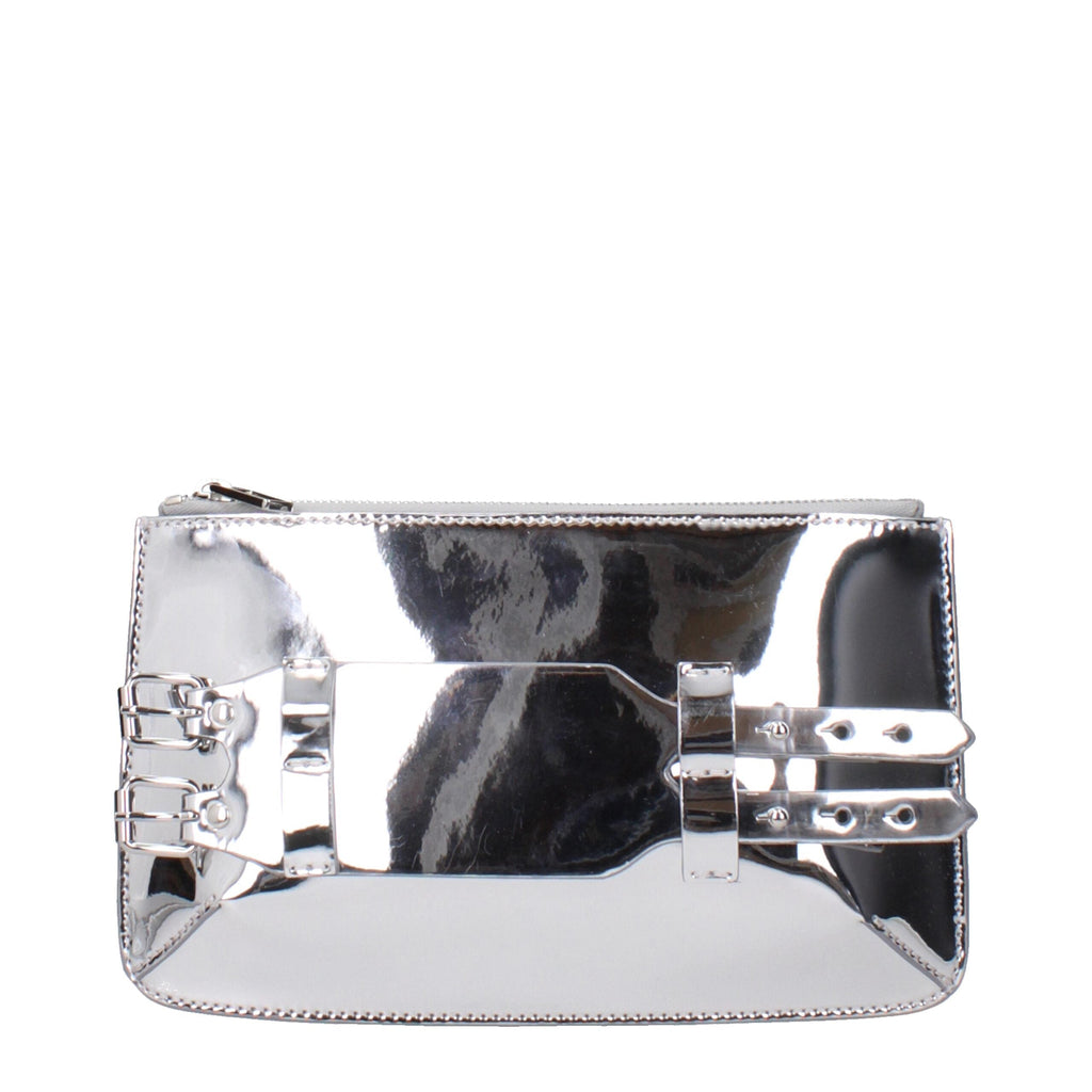 Maison Margiela Gray Leather Clutch Women's Bag