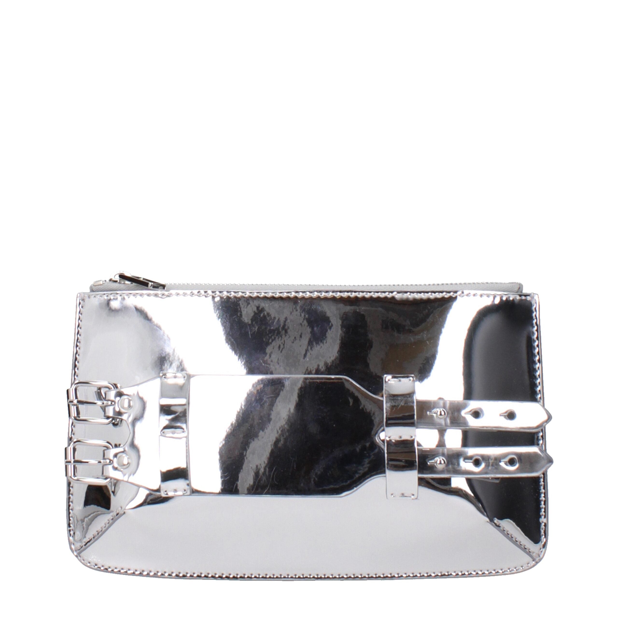 Maison Margiela Gray Leather Clutch Women's Bag