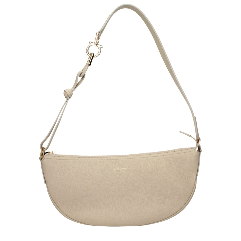 Salvatore Ferragamo Gray Leather Shoulder Women's Bag