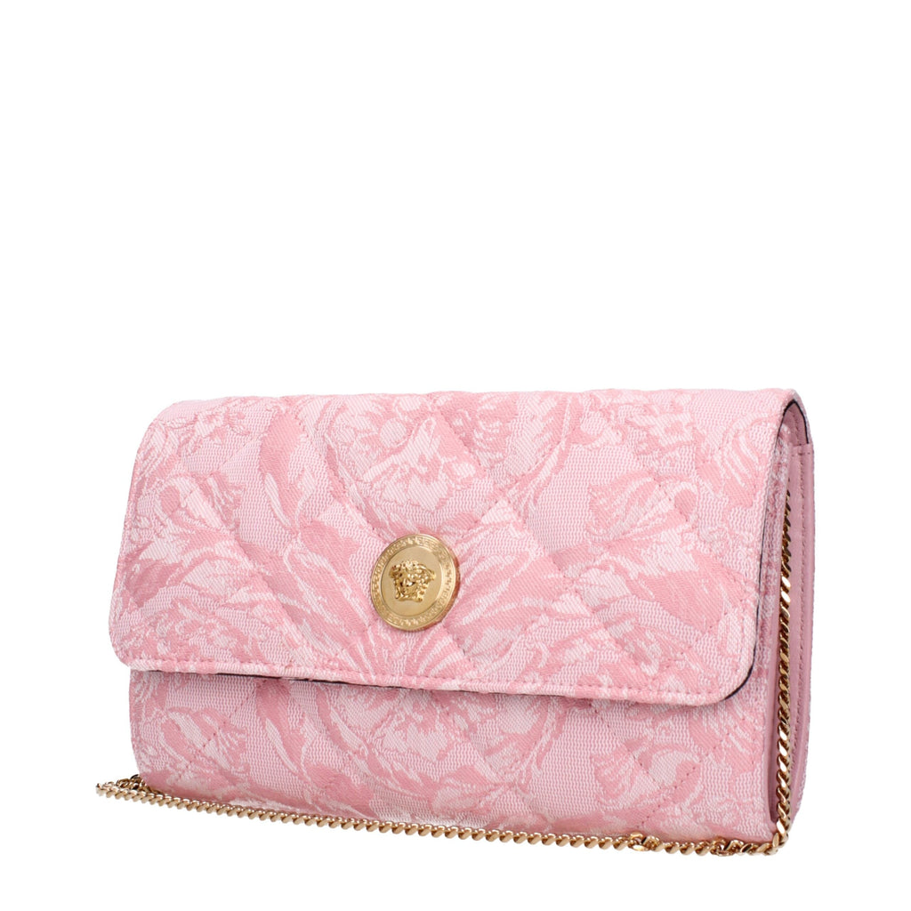 Versace Pink Fabric Clutch Women's Bag