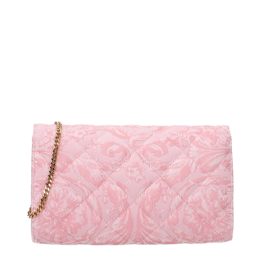 Versace Pink Fabric Clutch Women's Bag