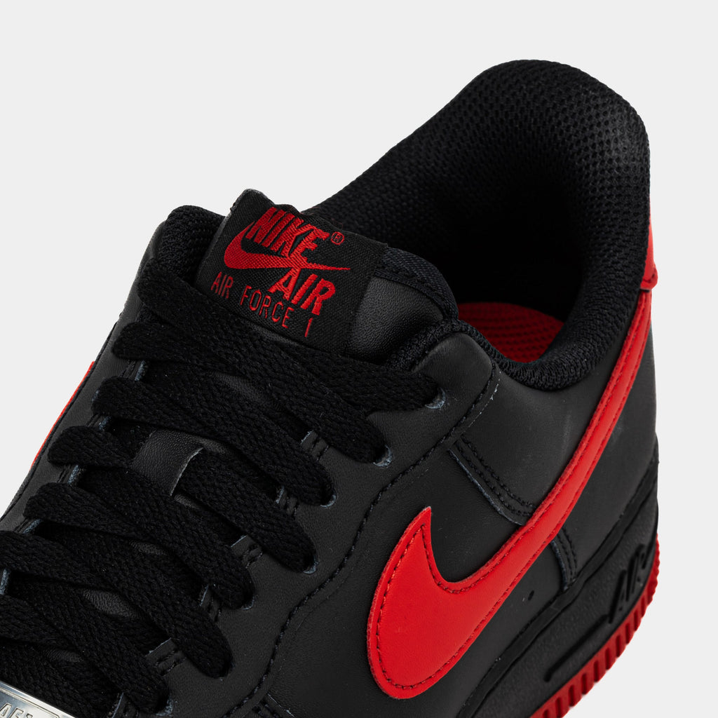 Exclusive Air Force 1 Low Bred Mens Basketball Shoes (Black/University Red) — 6 — Side View