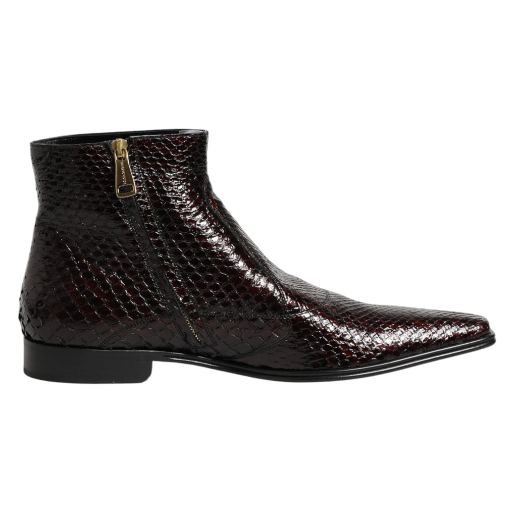 Dolce & Gabbana Bordeaux Chelsea Men Short Ankle Boots Men's Shoes