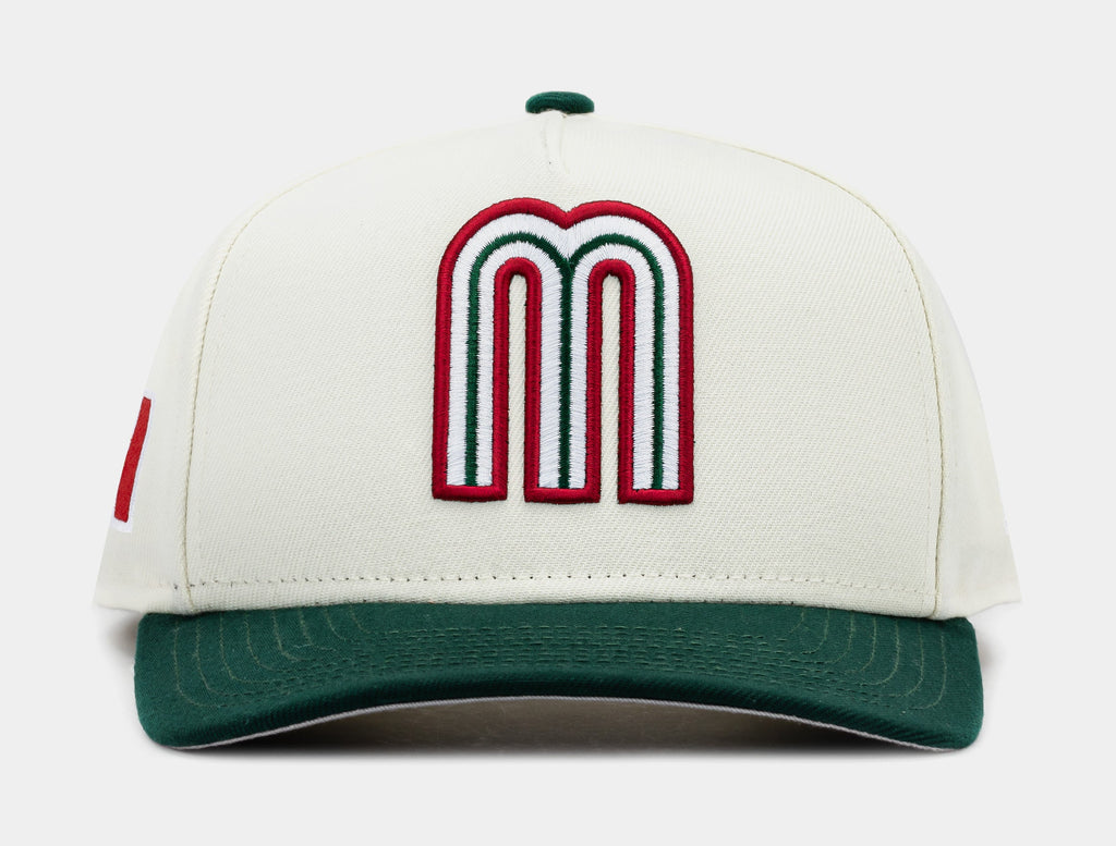 Exclusive Shoe Palace Exclusive Mexico Curve 950AF Snapback Mens Hat (Beige/Green) — OS — Front View