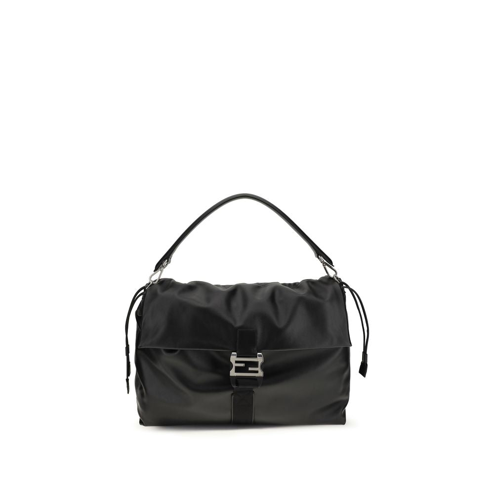 Fendi Black Calf Leather Bos Taurus Shoulder Men's Bag