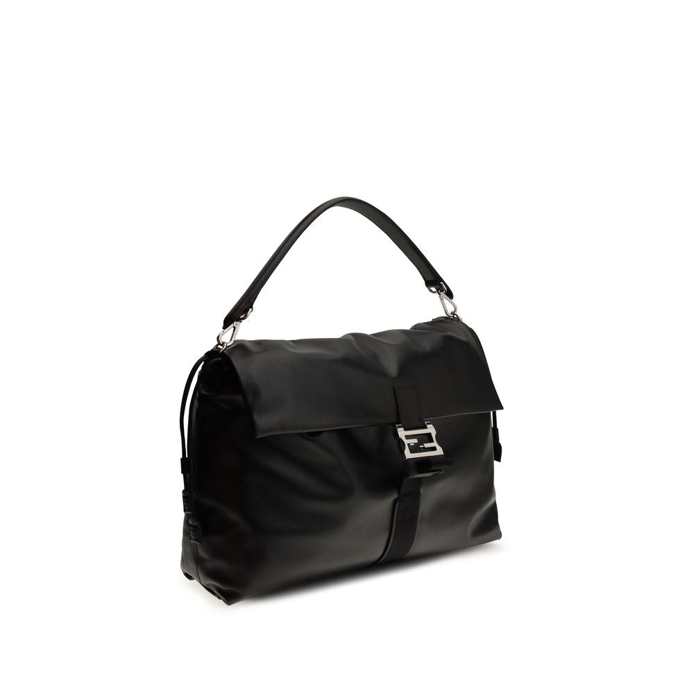 Fendi Black Calf Leather Bos Taurus Shoulder Men's Bag
