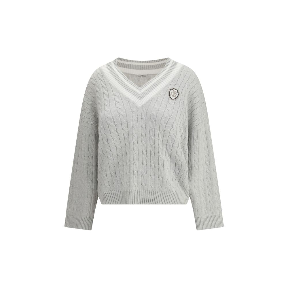 Brunello Cucinelli White Cotton Women's Sweatshirt
