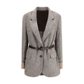 Brunello Cucinelli Brown Fleece Wool Women's Coat