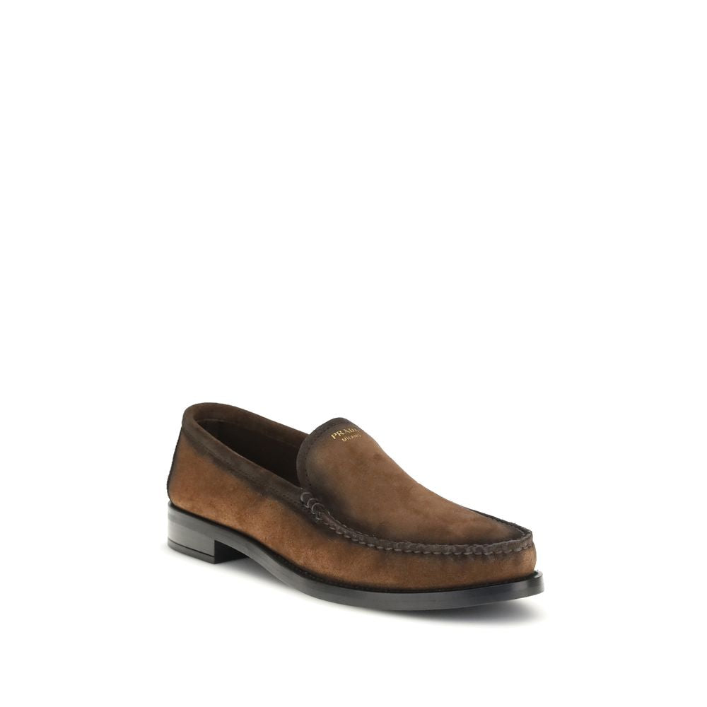 Prada Brown Leather Slip-On Women's Loafers