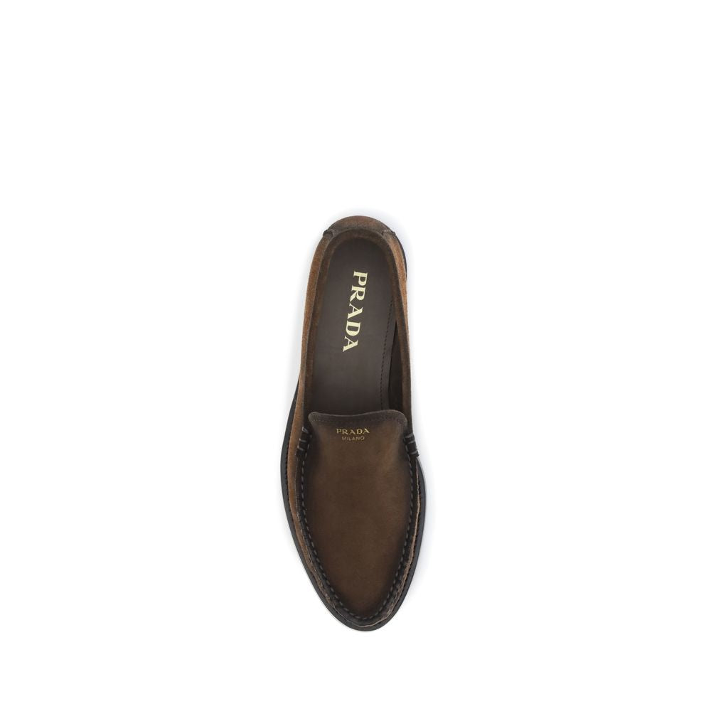 Prada Brown Leather Slip-On Women's Loafers
