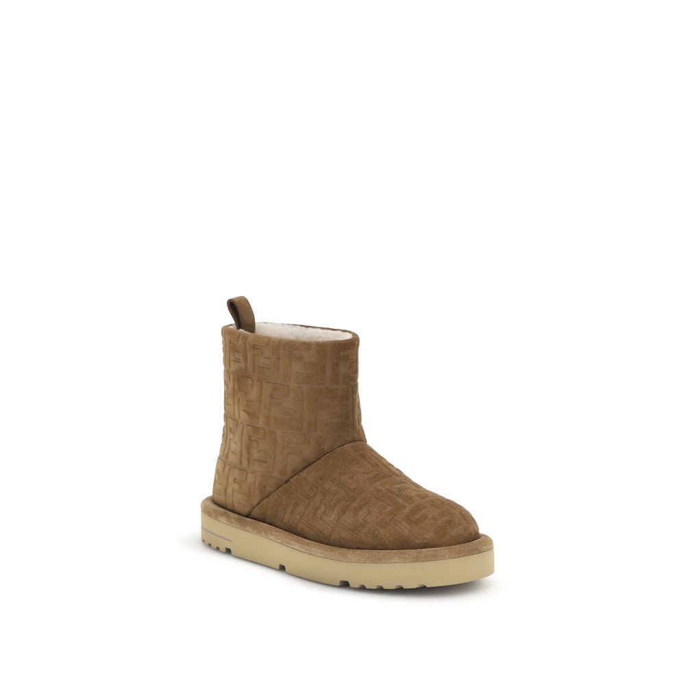 Fendi Brown Leather Ankle Men's Boots