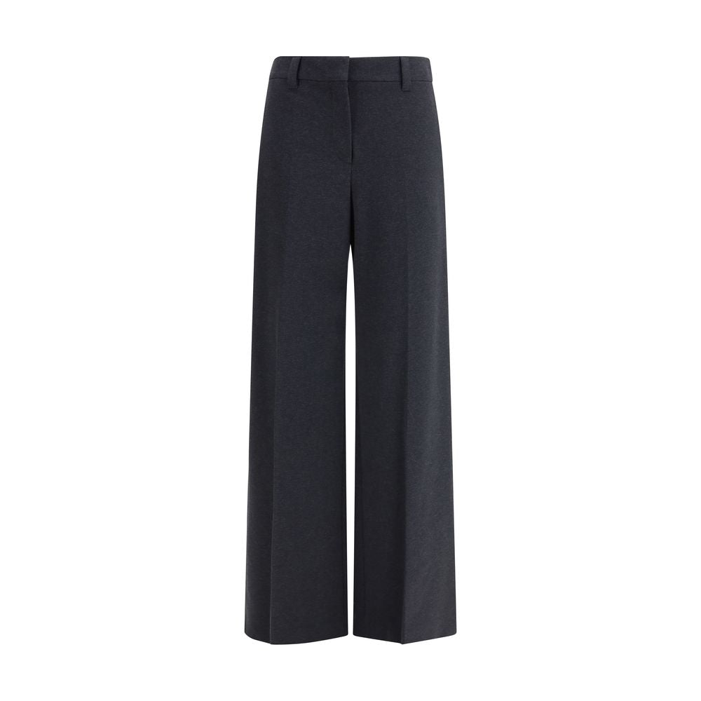 Brunello Cucinelli Gray Cotton Dress Women's Pants