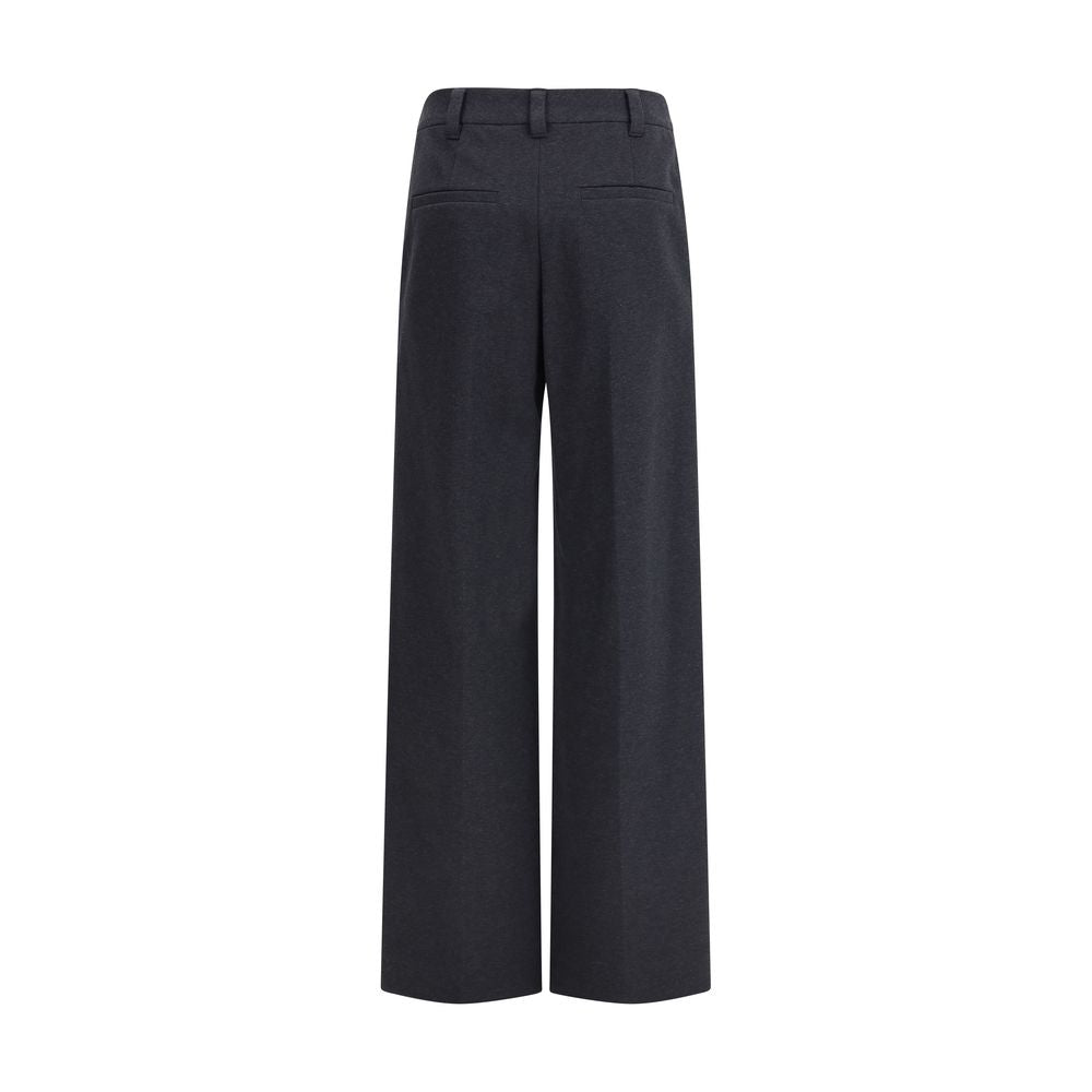 Brunello Cucinelli Gray Cotton Dress Women's Pants