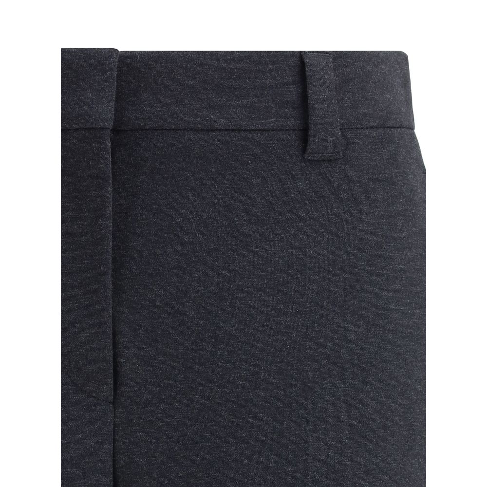 Brunello Cucinelli Gray Cotton Dress Women's Pants