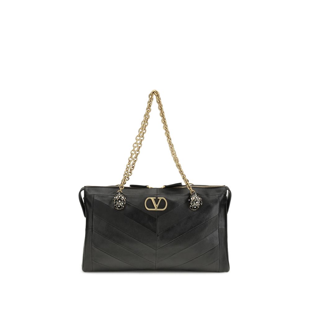Valentino Garavani Black Lamb Ovis Aries Aries Shoulder Men's Bag