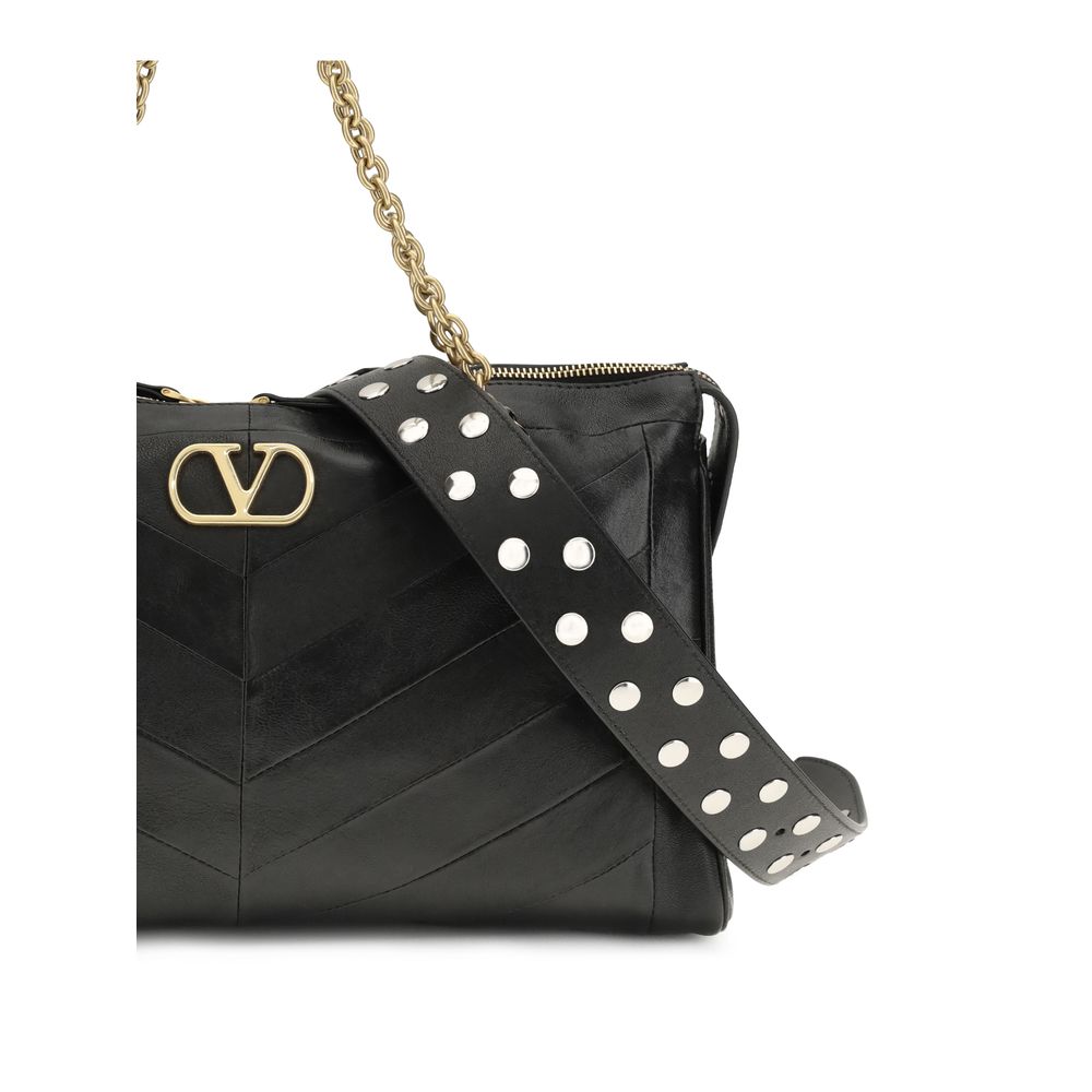 Valentino Garavani Black Lamb Ovis Aries Aries Shoulder Men's Bag