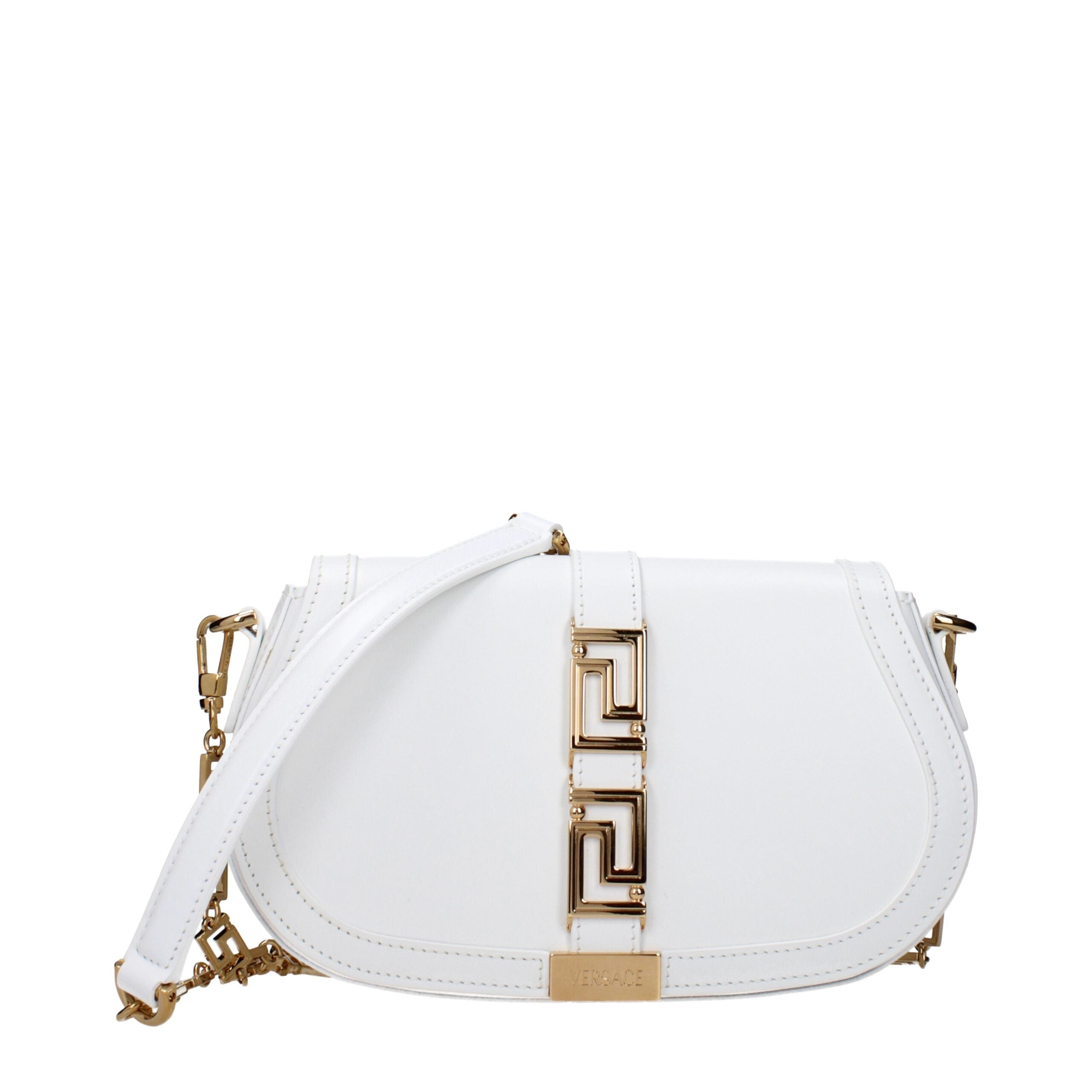Versace White Leather Crossbody Women's Bag