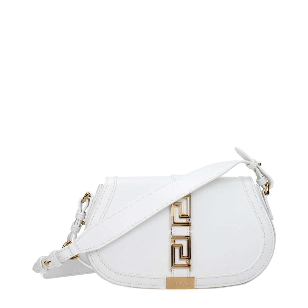 Versace White Leather Crossbody Women's Bag