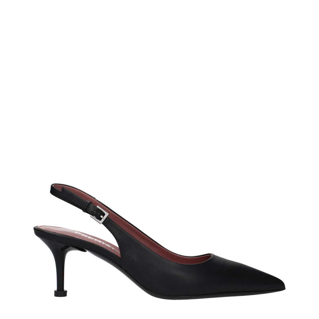 Premiata Black Leather Platform Women's Pumps