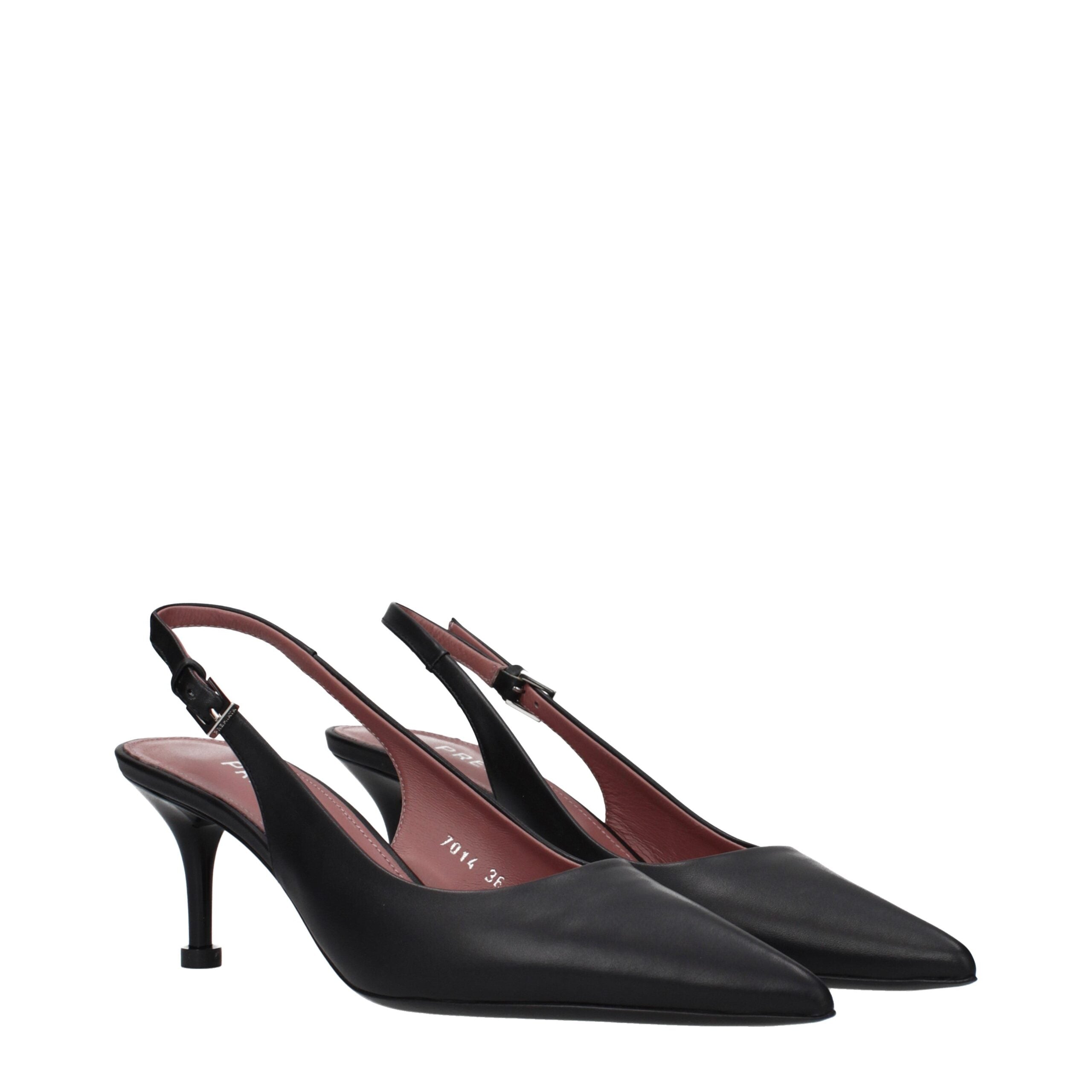Premiata Black Leather Platform Women's Pumps